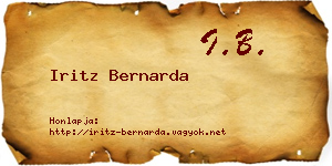 Iritz Bernarda névjegykártya